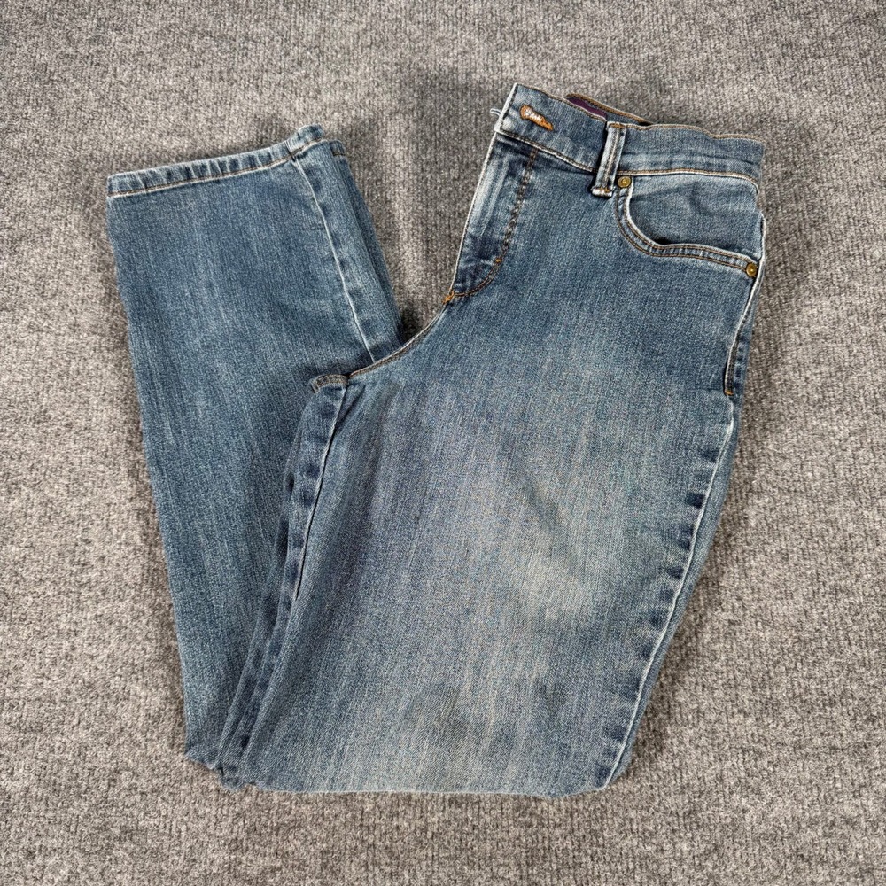 Gloria Vanderbilt Amanda Jeans Womens 4 Medium Wash Straight Leg High Rise #4604